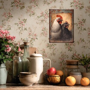 Decorative sign, chicken decorative sign, chickens, vintage, shabby chic, gift, chicken, country house, pets, farm, retro, gift, poison, decoration,