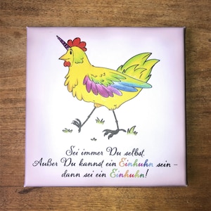 Print on canvas &quot;Einhuhn&quot;, chickens, chicken picture, chicken, gift Mother&#39;s Day, Easter, Easter gift, home decor, decoration, canvas, print, picture