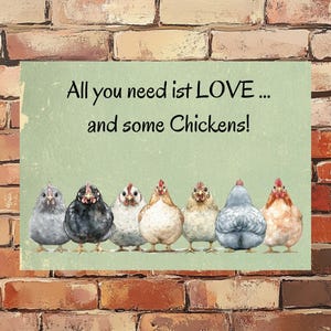 Sign, chicken coop, chickens, vintage, shabby chic, gift, chicken, country house, pets, farm, retro, love, decoration, love, chicken sign