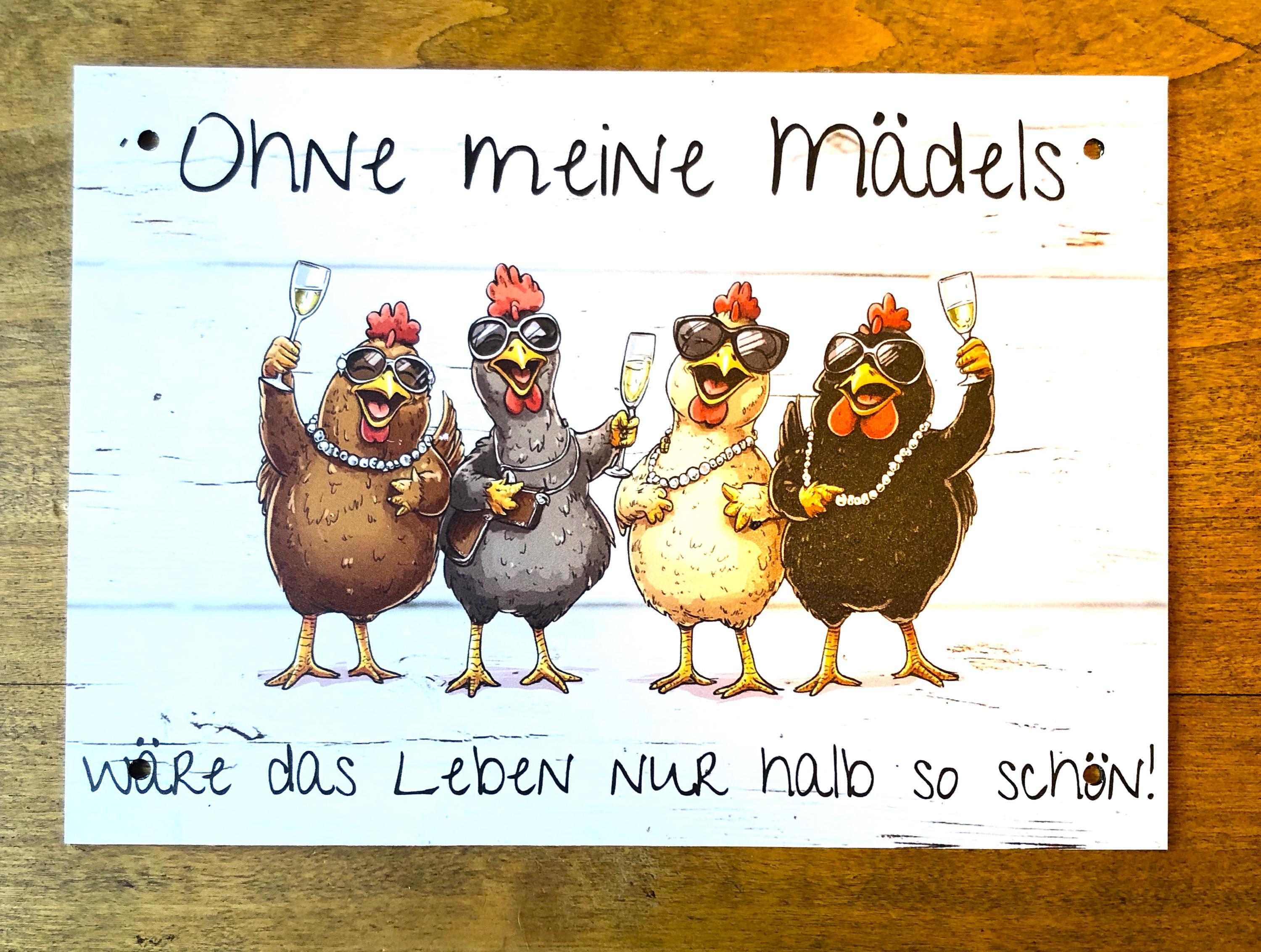 LANOLU Retro Blechschild Hühnerstall - Wer sagt Glück, Hühner Zubehör LANOLU Retro Blechschild Hühnerstall - Wer sagt Glück, Hühner Zubehör