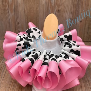 Custom Cow Print Pink Ruffled detachable socks