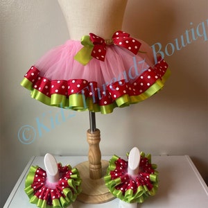 Two sweet tutu, Sweet one, Strwaberry shortcake 1st Birthday tutu, Ribbon trim tutu,Birthday Girl tutu, Dance tutu, Rainbow dance tutu