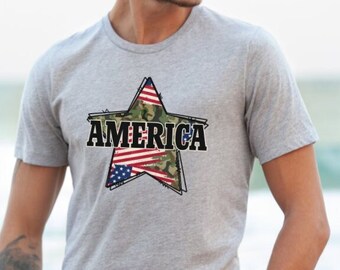 American Stars | Red, White & Blue | July 4th T-shirt | America Shirt | Fireworks Tee | Retro Shirt | Graphic Tee