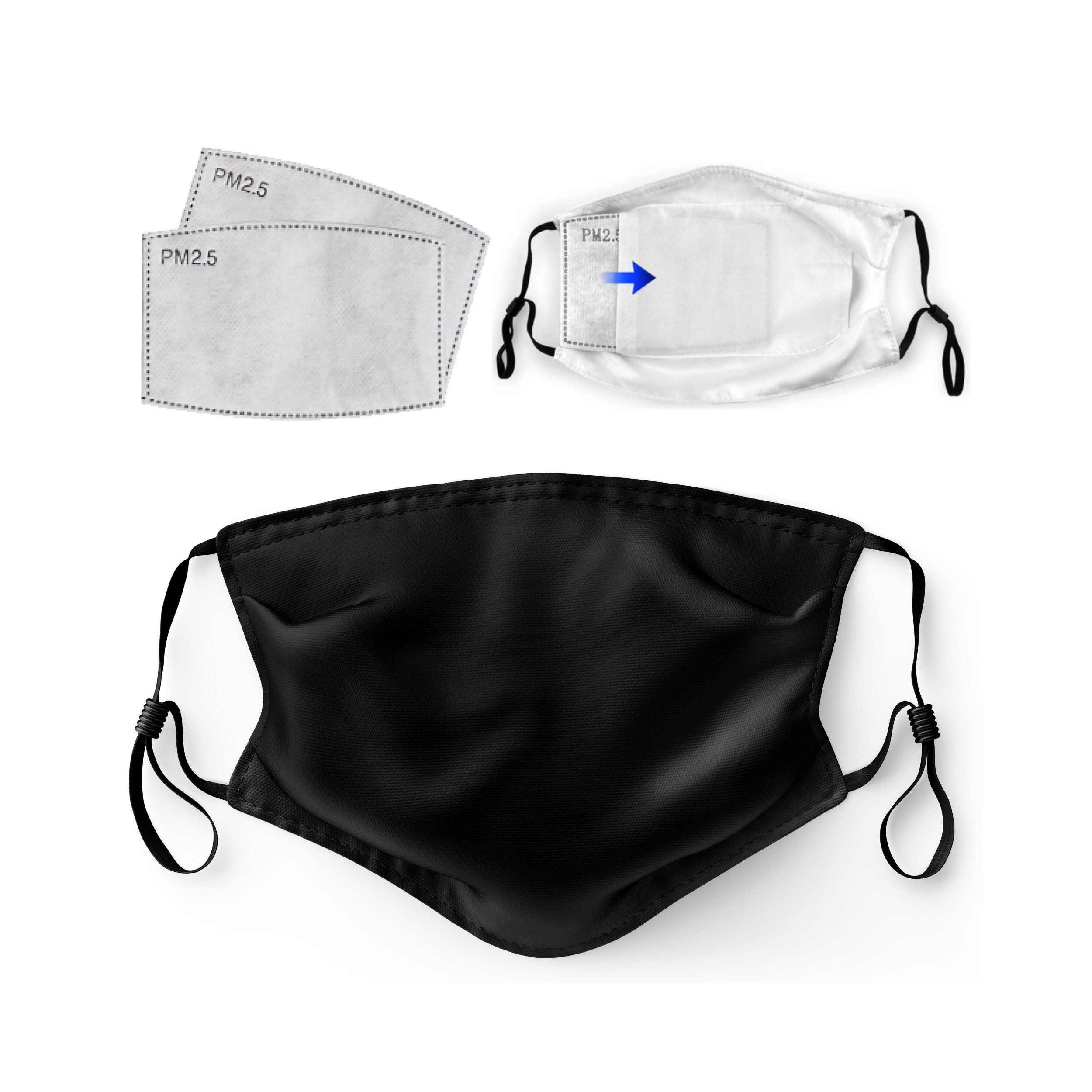 Black Face Masks Washable UK with Filters Reusable Cotton Etsy.de