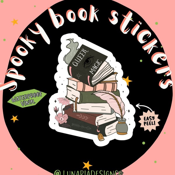 Queer Magic Book Waterproof Vinyl Sticker, Book Stickers, Reading Stickers, Bookish Stickers, Halloween Stickers, Kindle Stickers, Bookclub