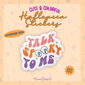 Talk Spooky To Me, Spooky Season Sticker, Fall Sticker, Waterproof Vinyl Halloween Sticker, Cute Halloween Sticker, Kindle Stickers, Skulls
