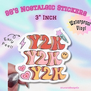 3&quot; Y2K Waterproof Sticker, Retro 00&#39;s Nostalgia Sticker, Glossy Y2k Vinyl Sticker, &#39;00s Stickers, Easy Peel, y2k Laptop Stickers, Aesthetic
