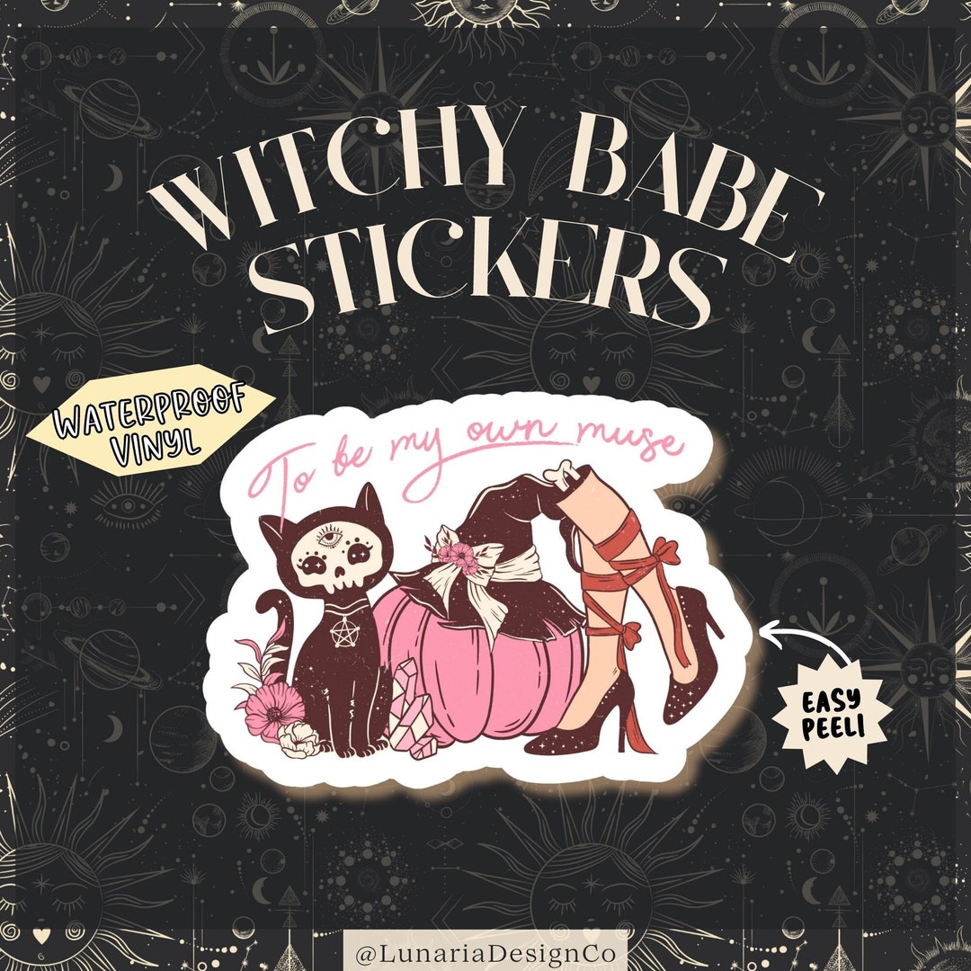 Black Cat Waterproof Vinyl Sticker, Witchy Babe, Witchy Stickers ...