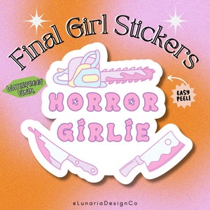 Horror Girlie Sticker, Horror Movie Stickers, Scary Movie Stickers, Halloween Decals, Pastel Stickers, Waterproof Stickers, Kindle Stickers