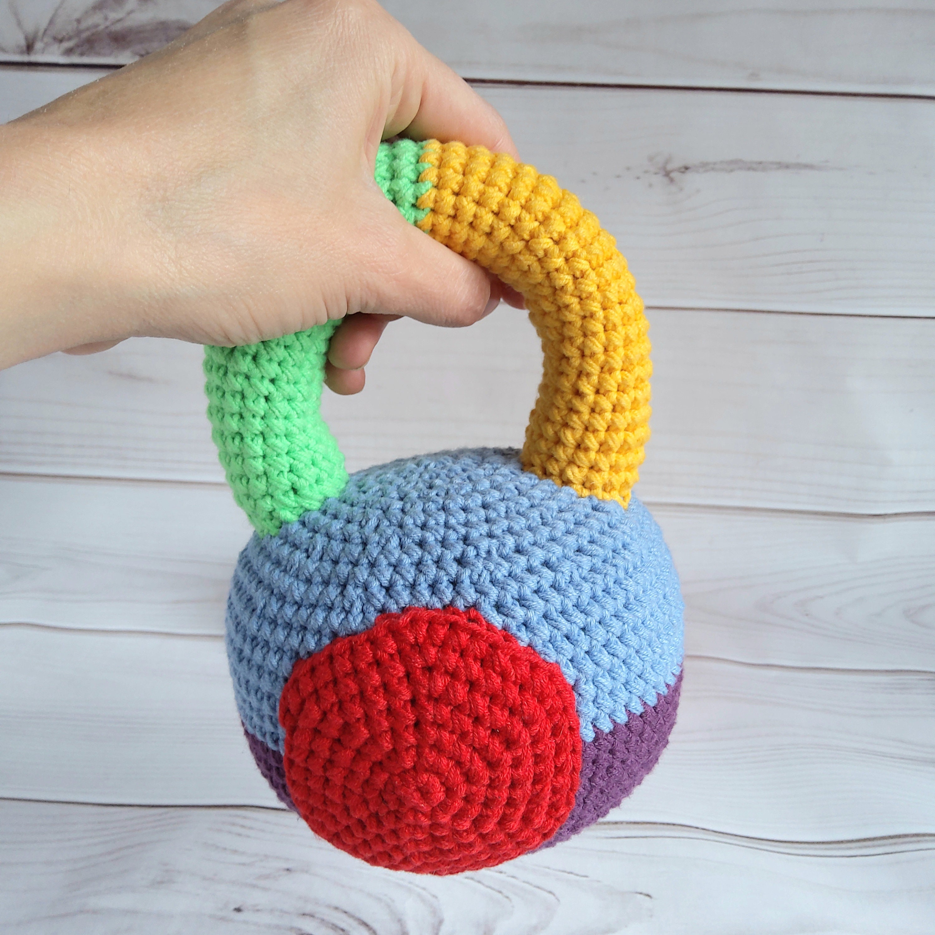 Baby Dumbells & Kettlebell, Baby Activity Toy, Montessori Set for