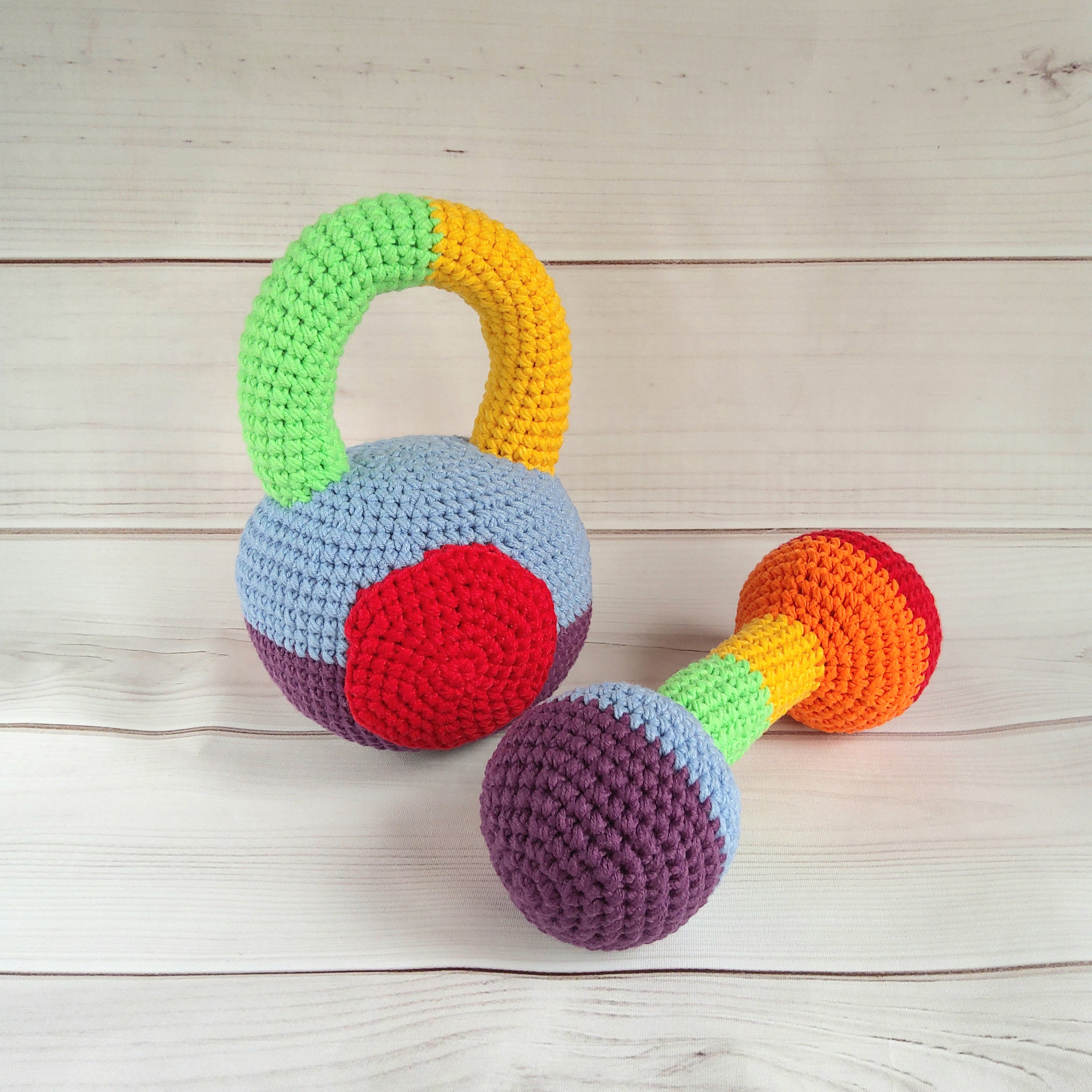 Baby Dumbells & Kettlebell, Baby Activity Toy, Montessori Set for