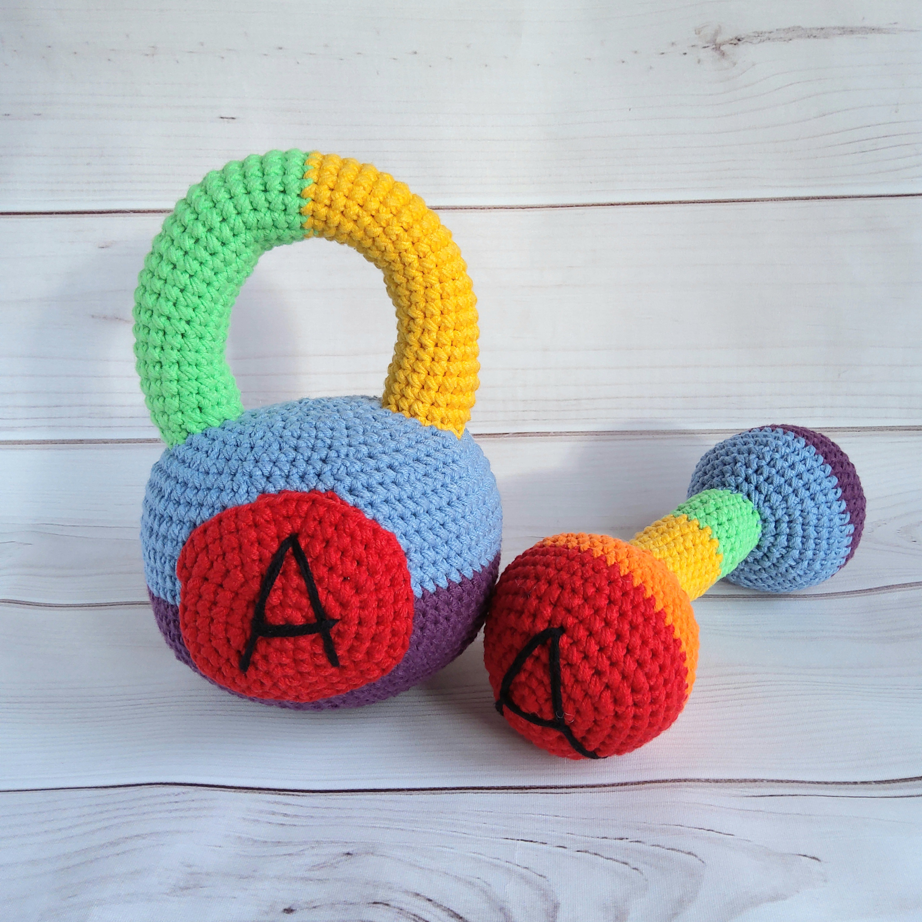 Baby Dumbells & Kettlebell, Baby Activity Toy, Montessori Set for