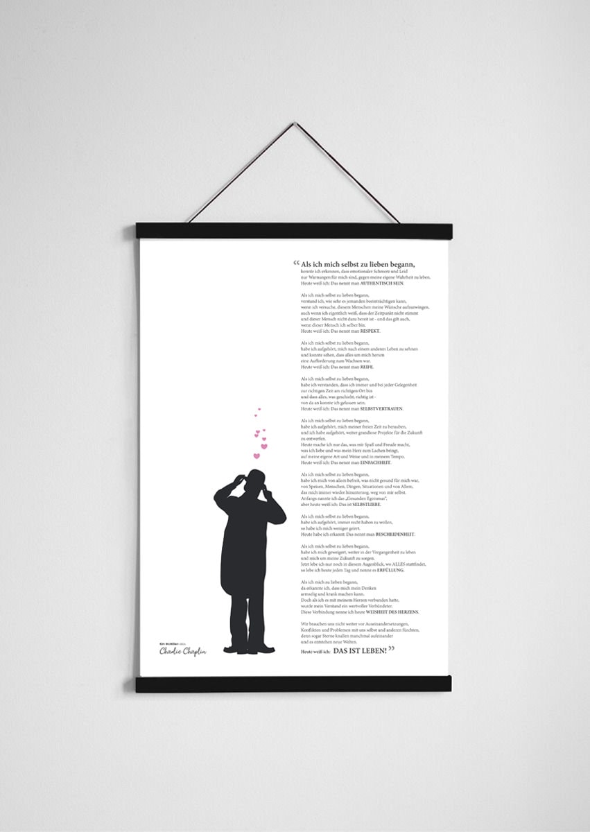 Als Ich Mich Selbst Zu Lieben Begann Original Poster, Bild Charlie Chaplin Geburtstagsrede Selbstliebe Selflove