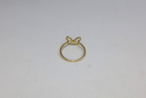 Butterfly Ring 3 Diamonds 14kt Yellow Gold Size 5… - image 4