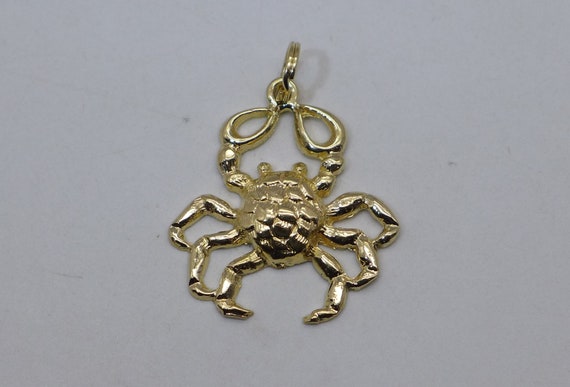 Crab Pendant Charm 14kt Yellow Gold - image 1