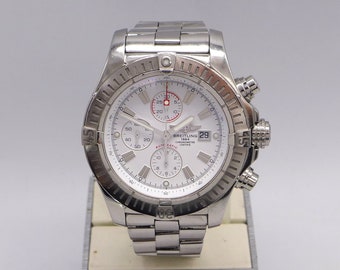 Breitling Super Avenger Chronometer Automatic White Dial A13370 Wristwatch