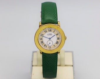 Cartier Must de Cartier Silver 925 Gold Plated Swiss Quartz Wristwatch
