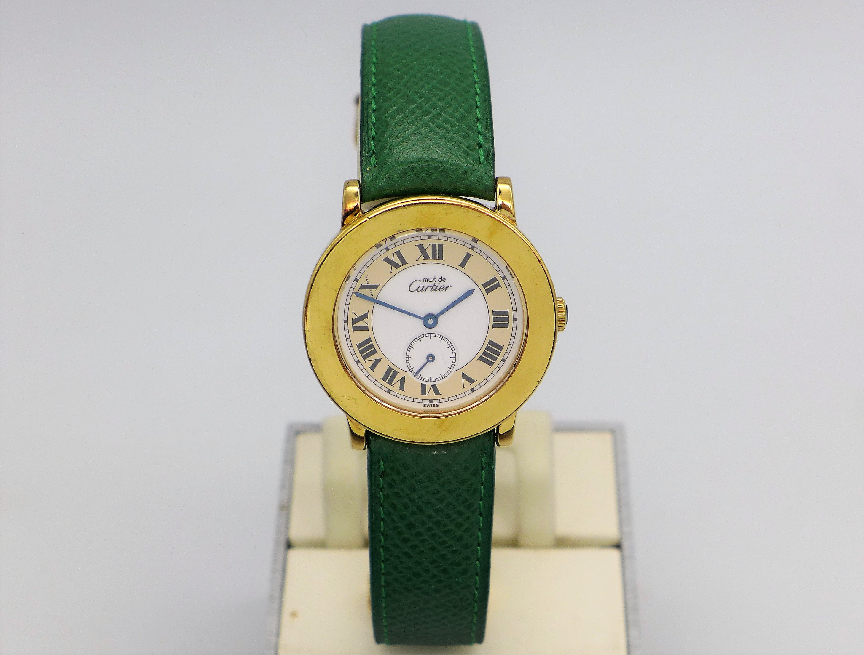 Cartier Must De Cartier Silver 925 Gold Plated Swiss Quartz Wristwatch Etsy