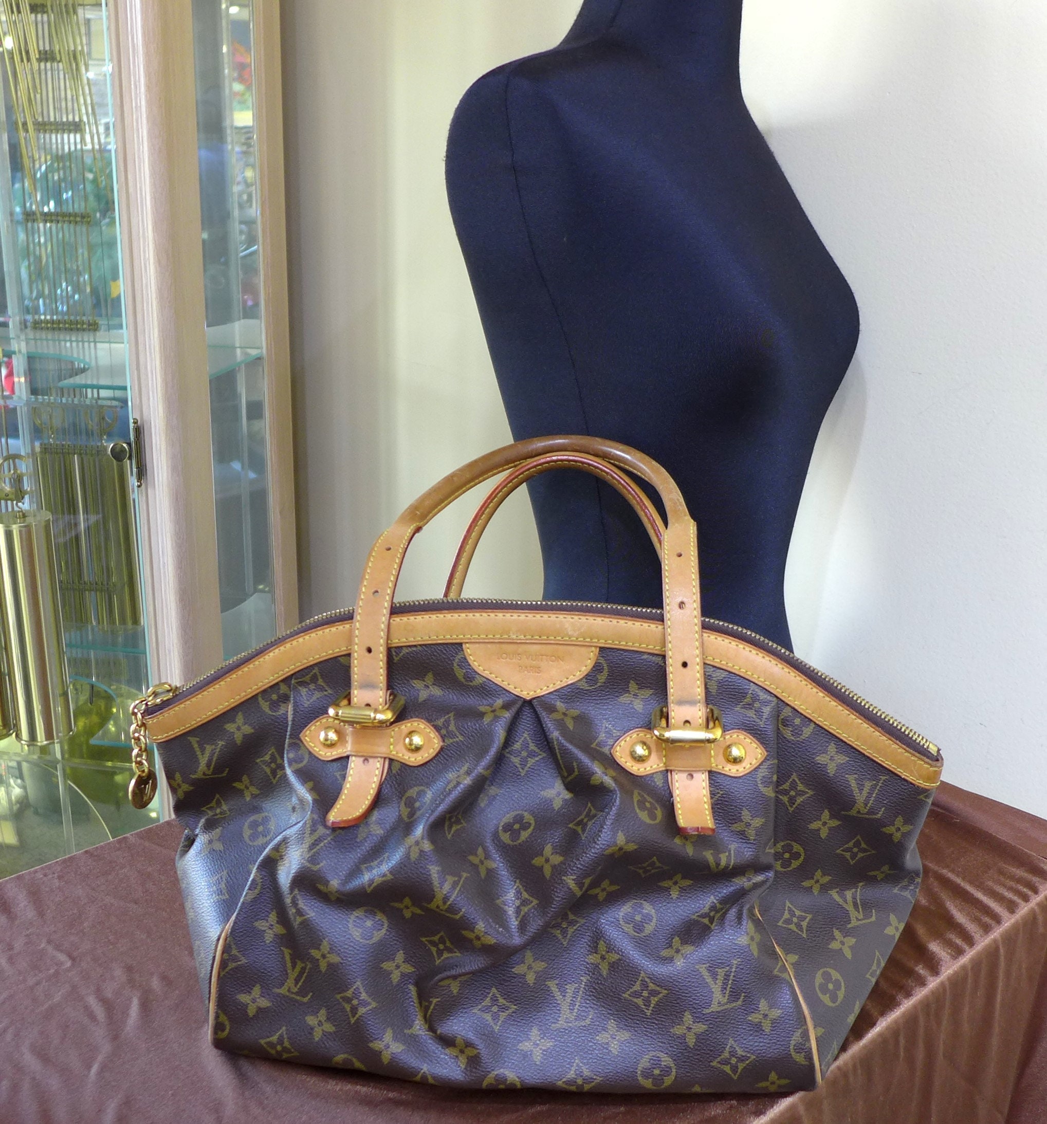 🌸 Louis Vuitton Tivoli GM Monogram Satchel Shoulder Tote (MB0140)+Dust Bag  🌸