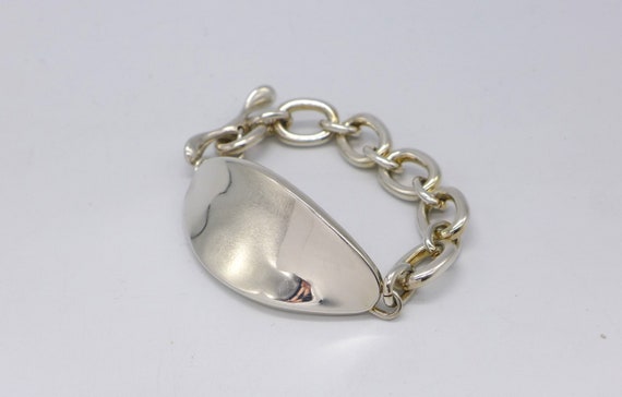 925 Sterling Silver ID Bracelet Oval Link RLM Stu… - image 1