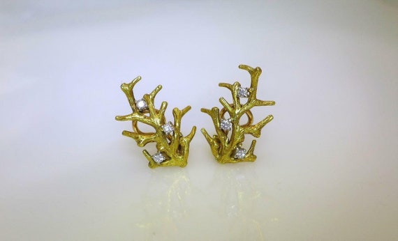 vintage Tiffany and Co. 18kt yellow gold and diam… - image 1