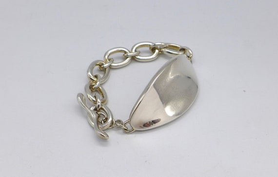 925 Sterling Silver ID Bracelet Oval Link RLM Stu… - image 2