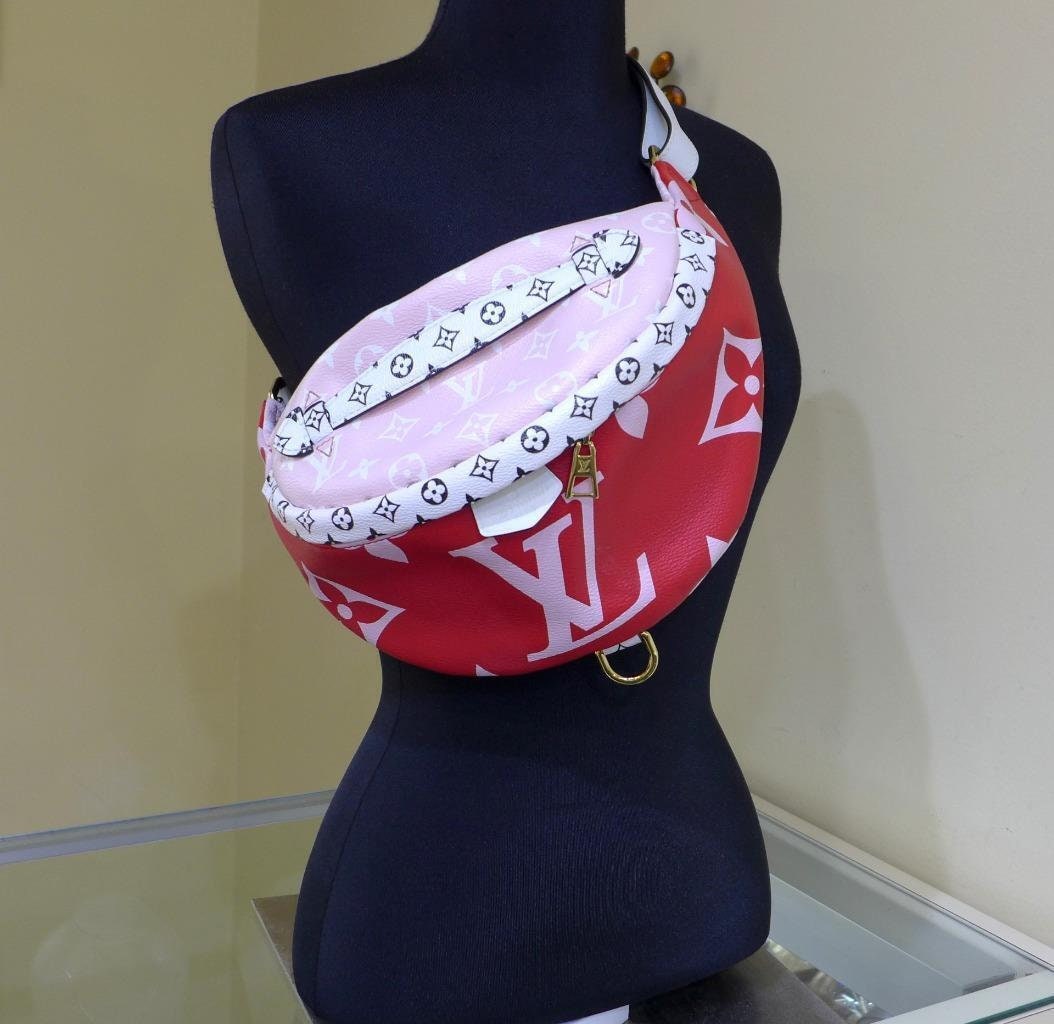 Louis Vuitton Pink Giant Logo Monogram Waist Belt Fanny Pack Shoulder Cross Red Etsy