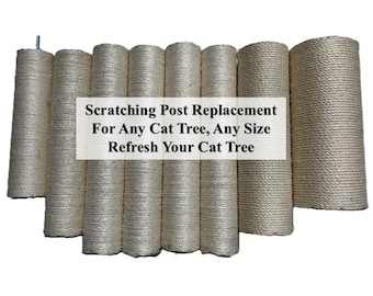 Custom Sisal Rope Scratching Post Replacement for Cat Tree, Any Size