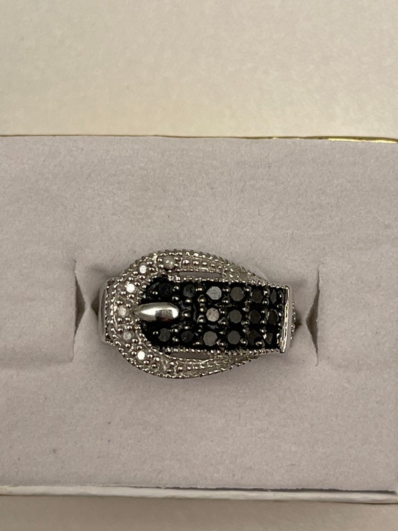 Unique and Stunning!!!  Black & White Diamond Buc… - image 4