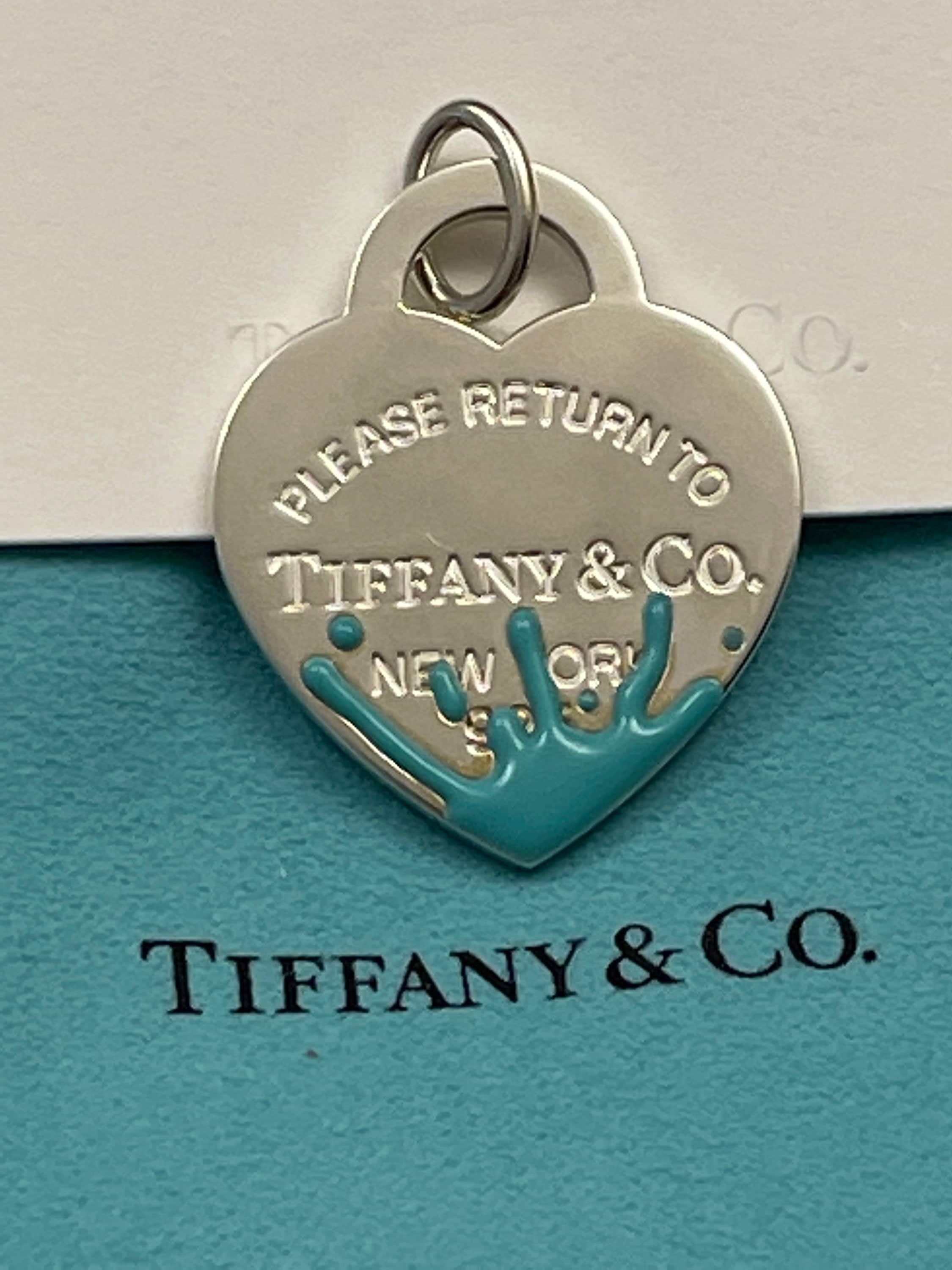 Authentic Brand New Tiffany Co. Heart Large Tag Splash Blue