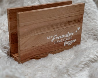 Wooden napkin holder