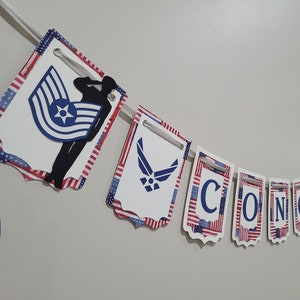 Air Force Enlisted Rank Congrats on Promotion Party Banner - Custom Military Congratulations Banner - Promotion Party Decoration with Rank
