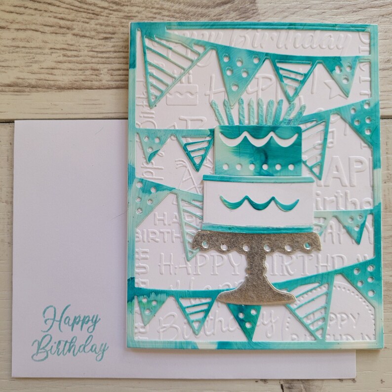 Happy Birthday Cake With Candles Card Handmade Card Fancy - Etsy
