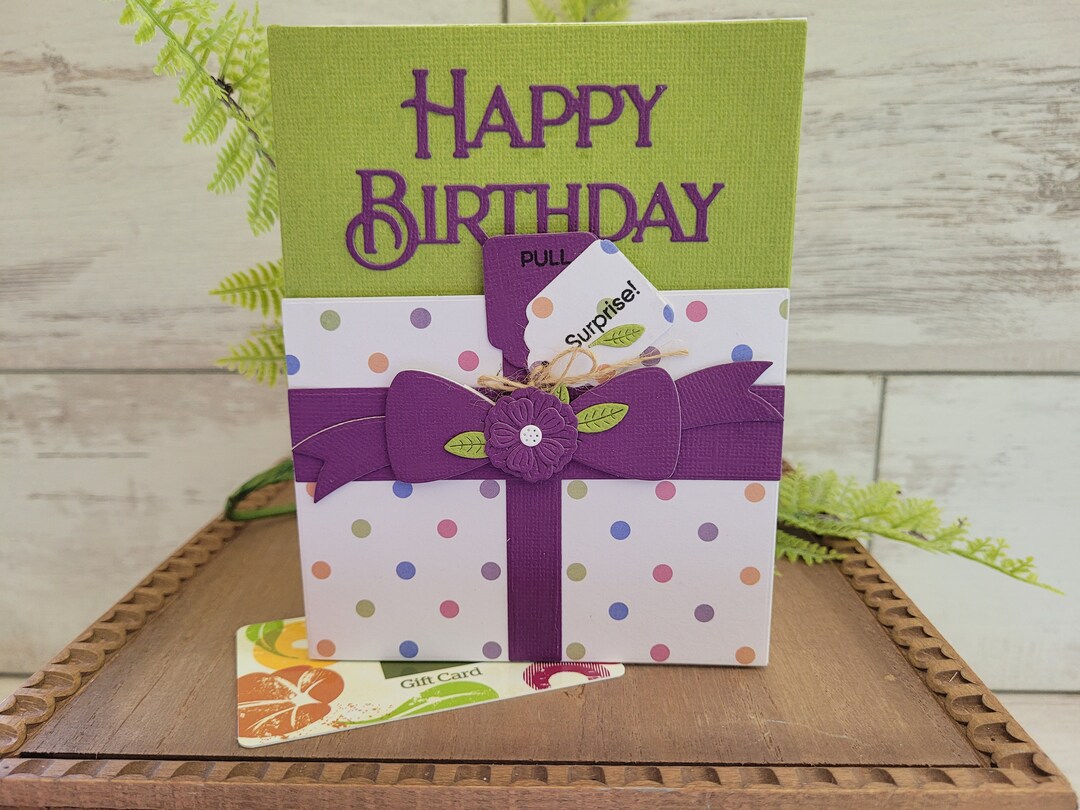Happy Birthday Card With Gift Card Holder Interactive Gift Etsy