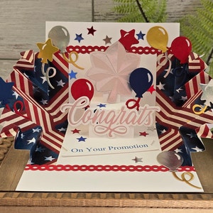 Army Officer Rank Congratulations on Promotion Card - Military Custom Handmade 3-D Card for Army Officer O-1 thru O-10 Promotion - CWO 1-5