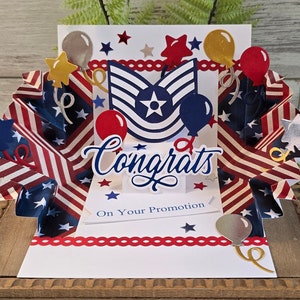 Handmade Air Force Promotion Card: Enlisted Rank 3-D Pop-Up