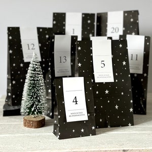 Adventskalender Set Sterne zum Befüllen 24x Papiertüten und 24x Adventszahlen Bild 1