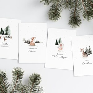 Postkartenset Tierische Weihnachtsgrüße