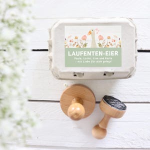 Trude Laufente Etikett für Eierkarton | Etikett, Aufkleber, Eierkarton, Laufenteneier für Hofladen!