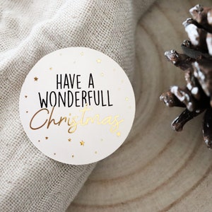 Weihnachten Sticker "Have a wonderful Christmas" | Weihnachtsetiketten, Weihnachtssticker, Geschenkaufkleber Weihnachten