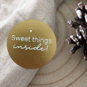 Weihnachten Sticker "sweet things inside" | Weihnachtsetiketten, Weihnachtssticker, Geschenkaufkleber, Weihnachten, Frohe Weihnachten, Fest