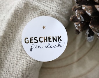 Weihnachten Sticker "Geschenk für dich" | Weihnachtsetiketten, Weihnachtssticker, Geschenkaufkleber Weihnachten