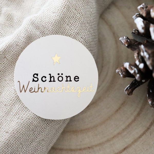 Weihnachten Sticker "Schöne Weihnachtszeit" | Weihnachtsetiketten, Weihnachtssticker, Geschenkaufkleber Weihnachten