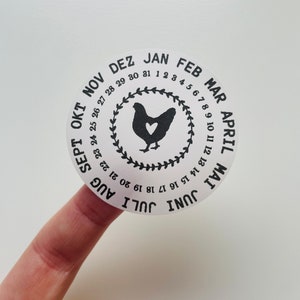 10x Sticker für Mindesthaltbarkeit oder Verpackungsdatum Eierkarton | MHD, Kalender-Sticker, Datumssticker, Eieretikett