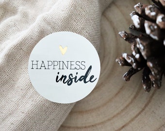 Weihnachten Sticker "Happiness Inside" | Weihnachtsetiketten, Weihnachtssticker, Geschenkaufkleber, Weihnachten, Frohe Weihnachten, Fest