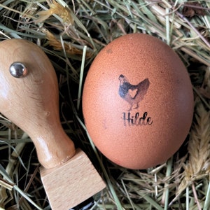 Eierstempel "Henne mit Namen" | Stempel für Eier | Stempel auf Ei | Ministempel | Eistempel | Frische Eier | Bauernhof Stempel