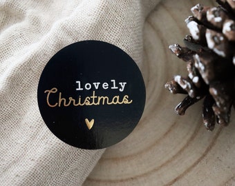 Weihnachten Sticker "Lovely Christmas" | Weihnachtsetiketten, Weihnachtssticker, Geschenkaufkleber, Weihnachten, Frohe Weihnachten, Fest
