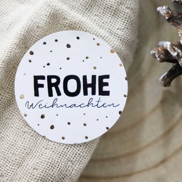 Weihnachten Sticker "Frohe Weihnachten" | Weihnachtsetiketten, Weihnachtssticker, Geschenkaufkleber Weihnachten