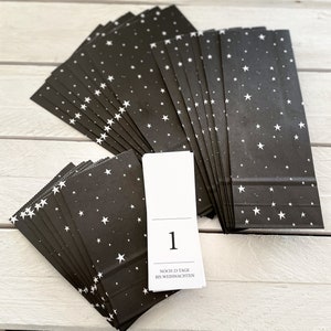 Adventskalender Set Sterne zum Befüllen 24x Papiertüten und 24x Adventszahlen Bild 2