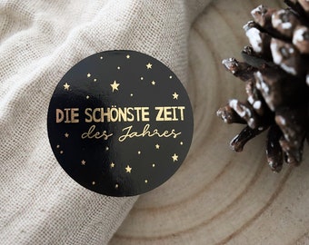 Weihnachten Sticker "schöne Zeit" | Weihnachtsetiketten, Weihnachtssticker, Geschenkaufkleber Weihnachten